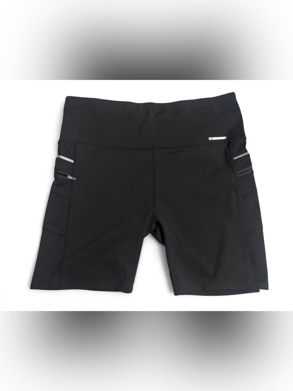 Women's Black High-Waist Bike Shorts with Side Pockets